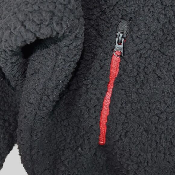 TOMMY HILFIGER Sport Womens 1/4 Snap Sherpa Sweater Medium Black Pullover Crop - Picture 6 of 7